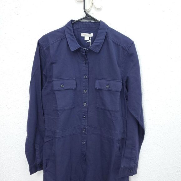 NWT OUTERKNOWN Navy Linen Organic Cotton Blend S.E.A. Long Sleeve Jumpsuit Suit - Picture 15 of 16